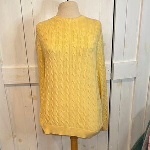 John Galt Brandy Melville Butter Yellow Cableknit Sweater
